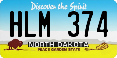 ND license plate HLM374