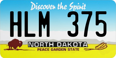 ND license plate HLM375