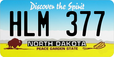 ND license plate HLM377