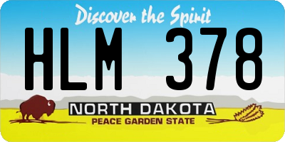 ND license plate HLM378