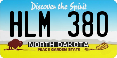 ND license plate HLM380