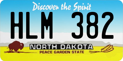 ND license plate HLM382