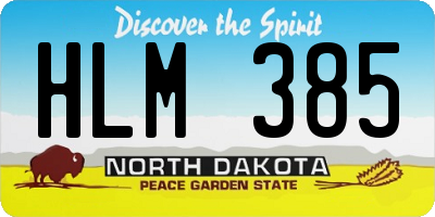 ND license plate HLM385