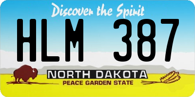 ND license plate HLM387