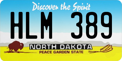 ND license plate HLM389