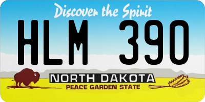 ND license plate HLM390