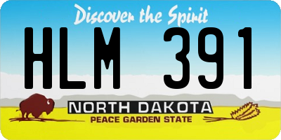 ND license plate HLM391