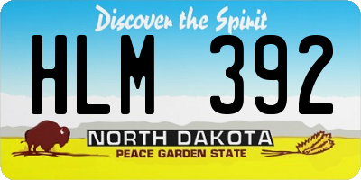 ND license plate HLM392