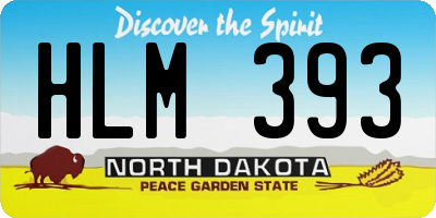 ND license plate HLM393