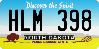 ND license plate HLM398