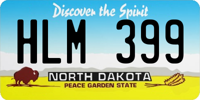 ND license plate HLM399