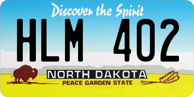 ND license plate HLM402