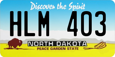 ND license plate HLM403