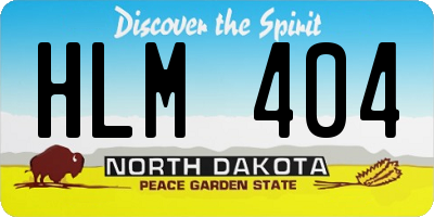 ND license plate HLM404