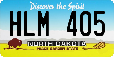 ND license plate HLM405