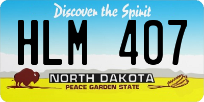 ND license plate HLM407