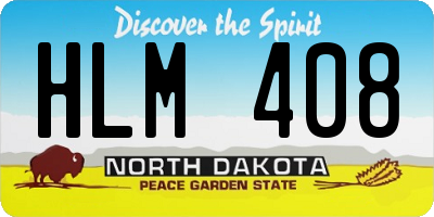 ND license plate HLM408