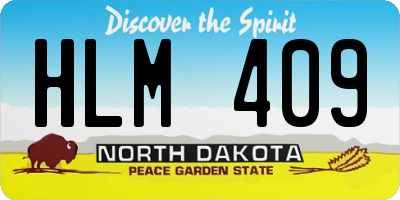 ND license plate HLM409