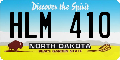 ND license plate HLM410