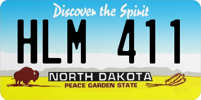 ND license plate HLM411