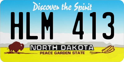 ND license plate HLM413