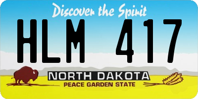 ND license plate HLM417