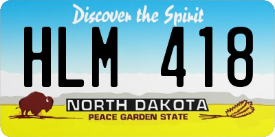 ND license plate HLM418