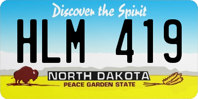ND license plate HLM419