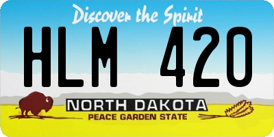 ND license plate HLM420