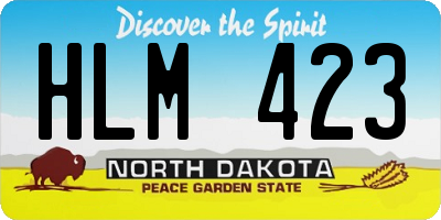 ND license plate HLM423