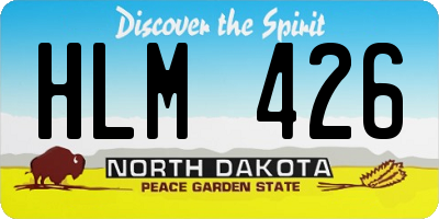 ND license plate HLM426