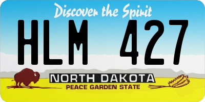 ND license plate HLM427