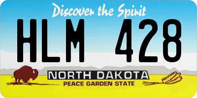 ND license plate HLM428