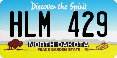 ND license plate HLM429