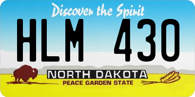 ND license plate HLM430