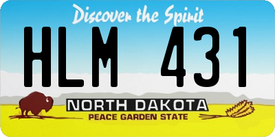 ND license plate HLM431