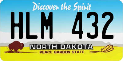 ND license plate HLM432