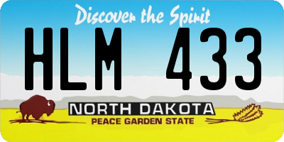 ND license plate HLM433