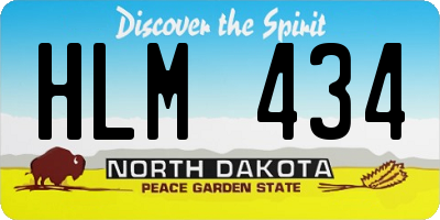 ND license plate HLM434