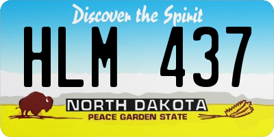 ND license plate HLM437