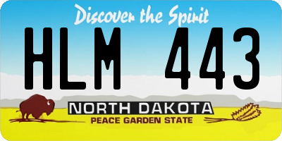 ND license plate HLM443