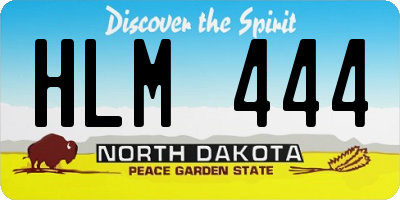 ND license plate HLM444