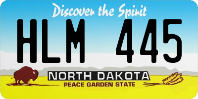 ND license plate HLM445