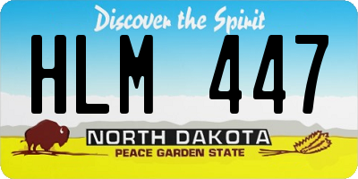 ND license plate HLM447