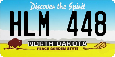 ND license plate HLM448