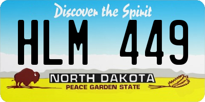 ND license plate HLM449