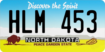 ND license plate HLM453