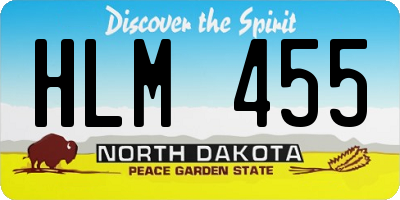 ND license plate HLM455