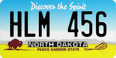 ND license plate HLM456