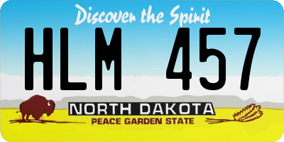 ND license plate HLM457